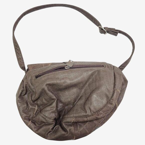 Vintage NAS Bag Made in Korea Slouchy Patchwork Boho Artisan Crescent Shoulder - Picture 2 of 9